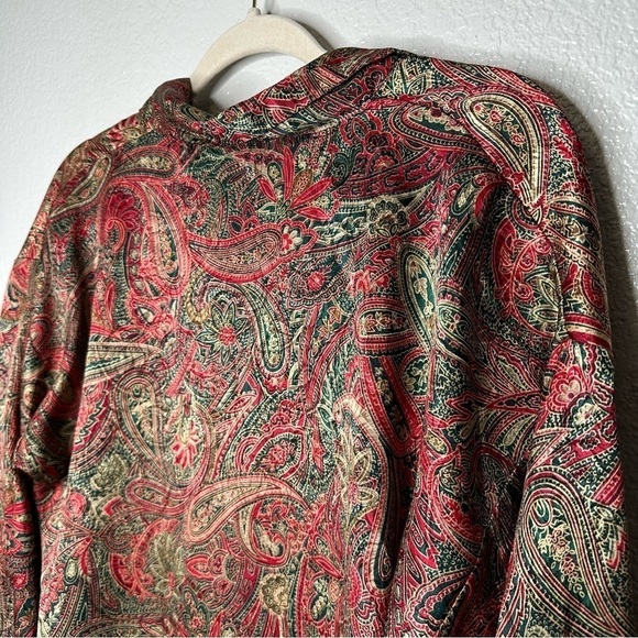 Victoria's Secret Vintage 90's Paisley Satin Button Long Sleeve Blouse sz S - Picture 7 of 9